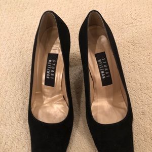 Stuart Weitzman suede block heel pump